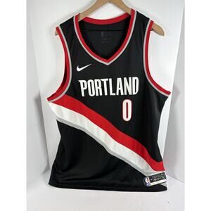 Nike Damian Lillard #0 Portland Trail Blazers Jersey Black 56 XXL NBA